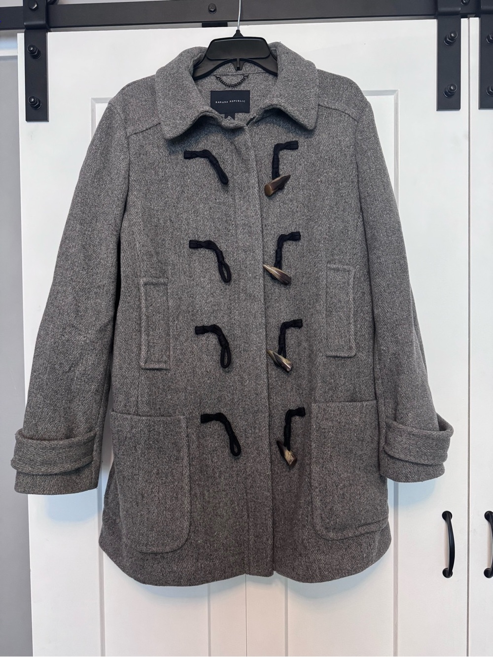 Banana Republic Gray Wool Toggle Pea Coat